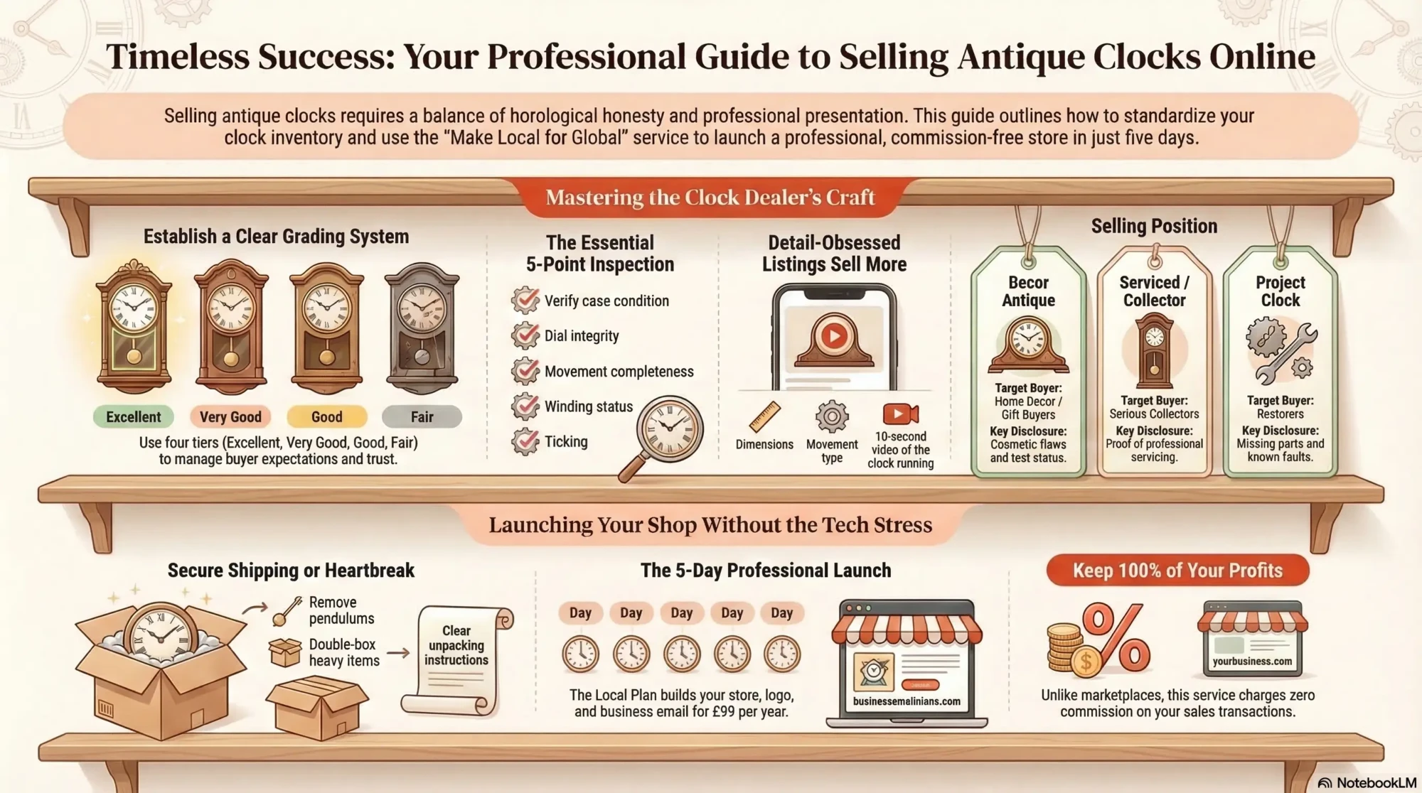 Sell antique clocks: how to source, price and sell them online | Make ...