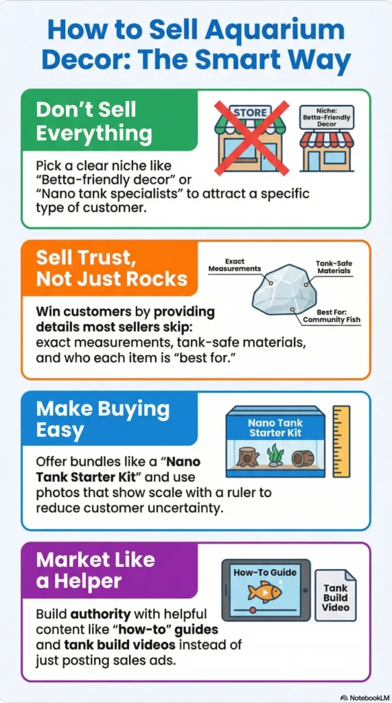Sell aquarium decorations online Infographics