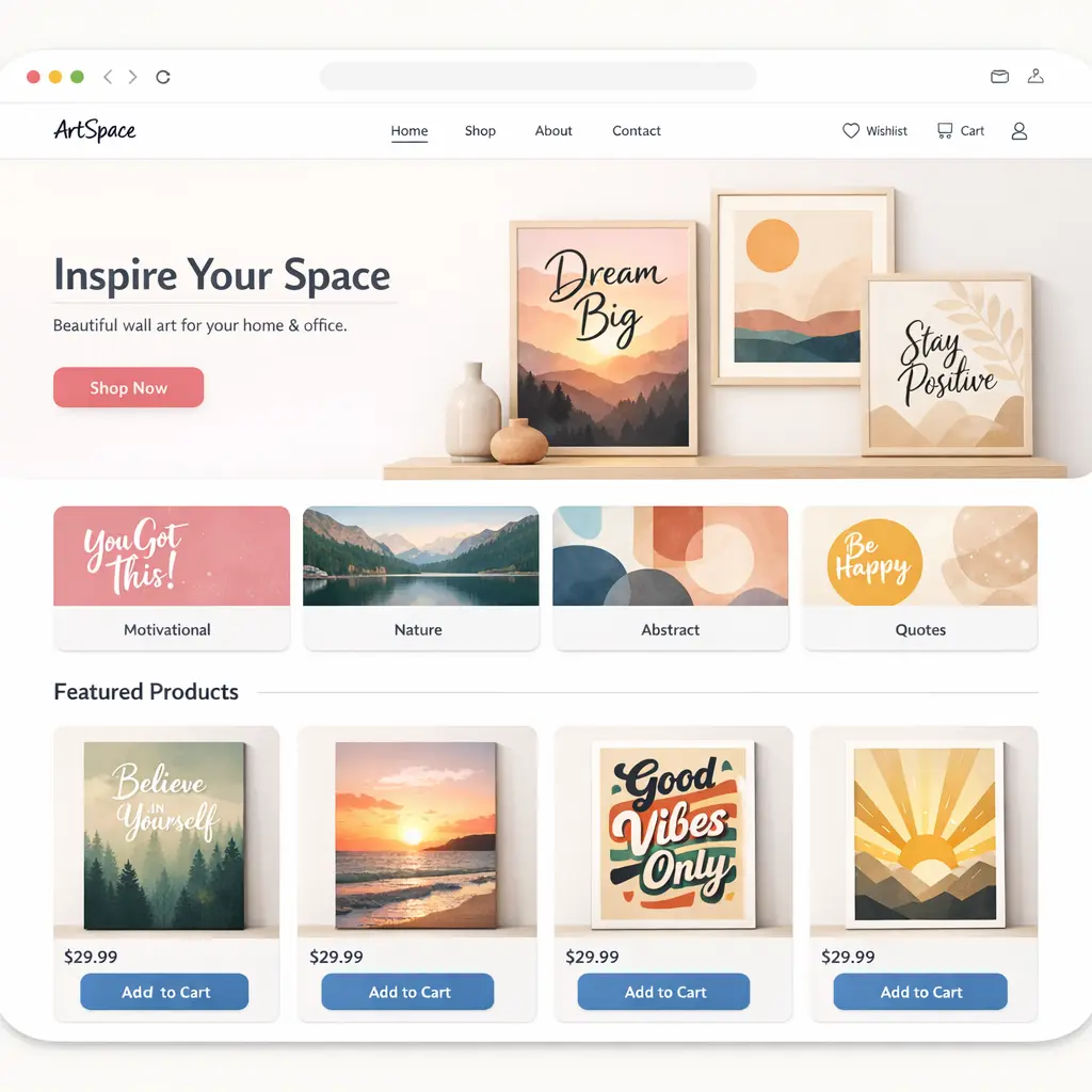 Featured image for selling inspirational wall art  online with Make Local for Global