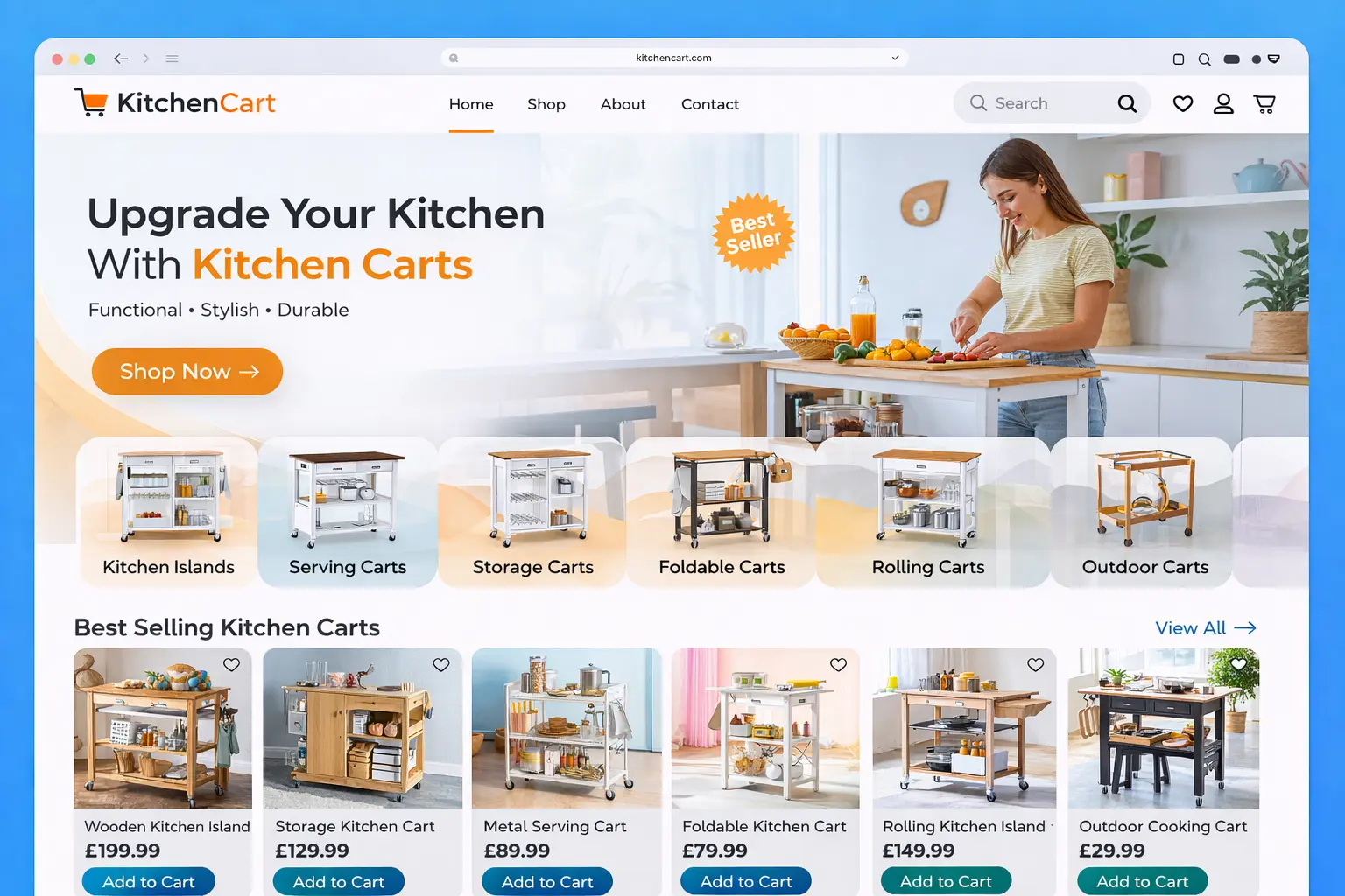 Featured image for selling kitchen carts  online with Make Local for Global
