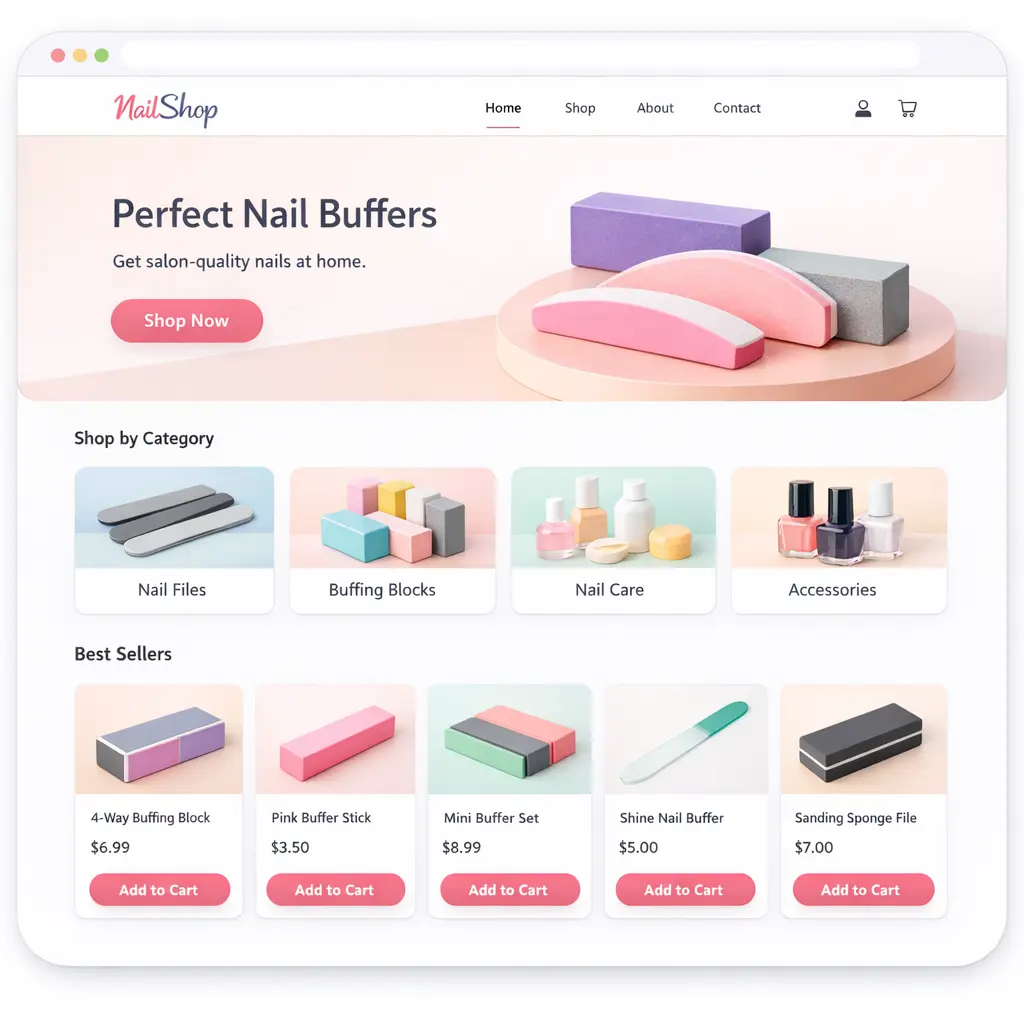 Featured image for selling nail buffers  online with Make Local for Global