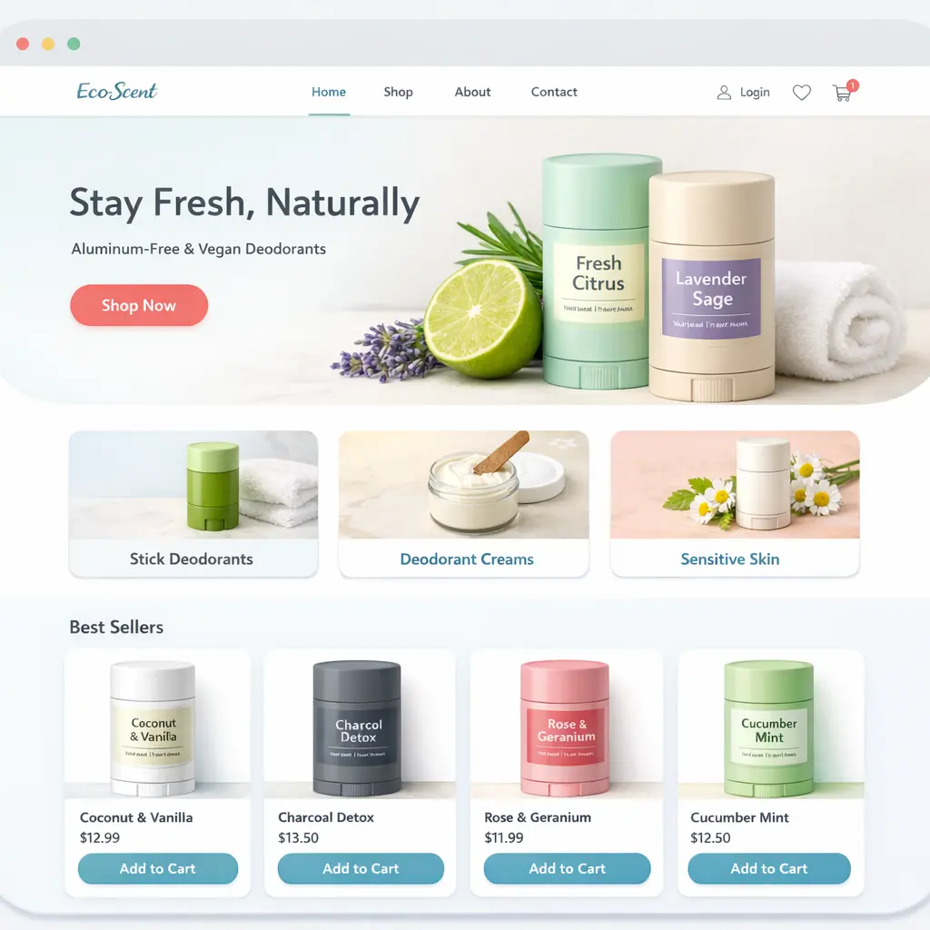 Featured image for selling natural deodorants  online with Make Local for Global