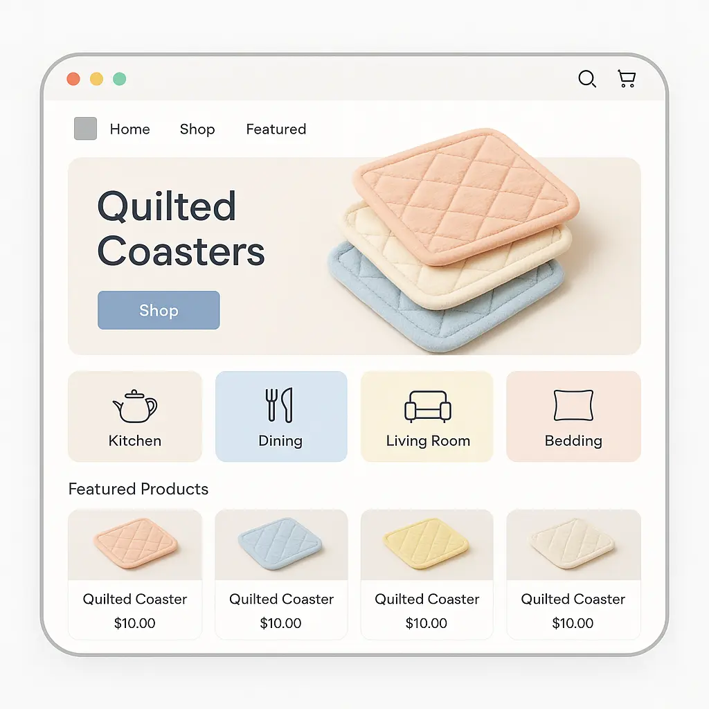 Featured image for selling quilted coasters  online with Make Local for Global