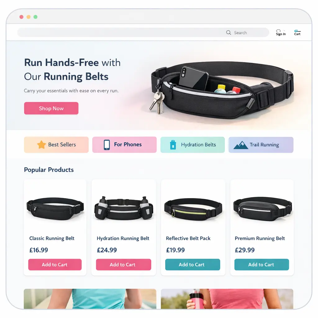 Featured image for selling running belts  online with Make Local for Global