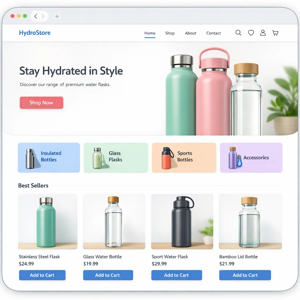 Featured image for selling water flasks  online with Make Local for Global