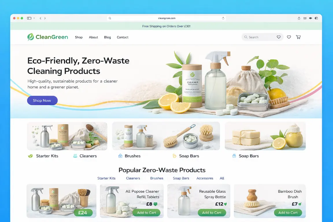 Featured image for selling zero-waste cleaning products  online with Make Local for Global