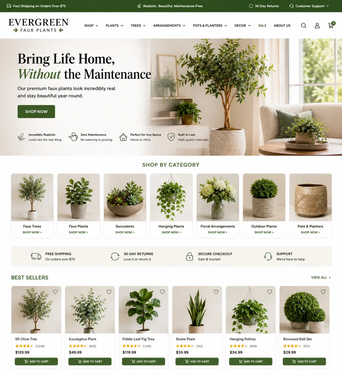 Featured image for selling faux plants  online with Make Local for Global