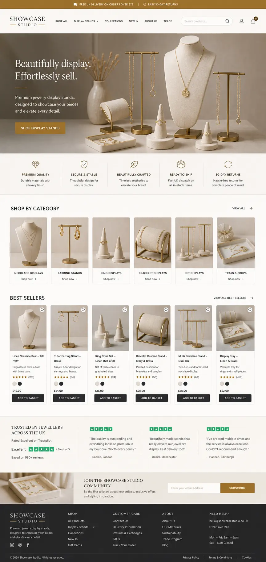 Featured image for selling jewelry display stands  online with Make Local for Global