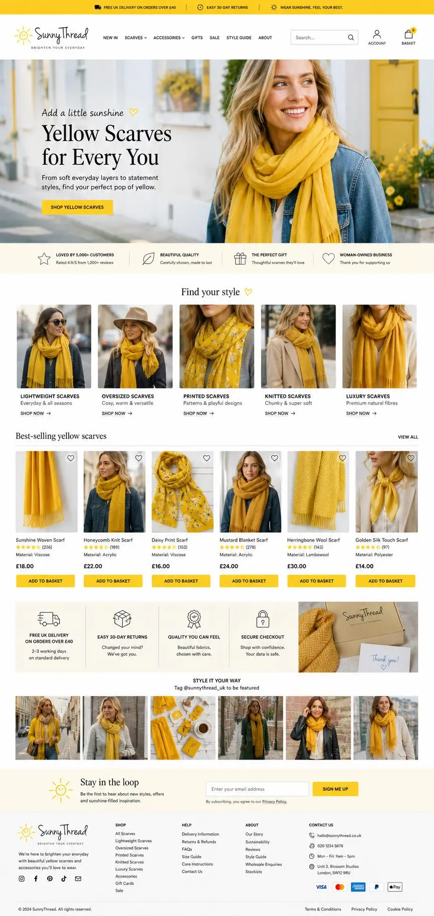 Featured image for selling yellow scarves  online with Make Local for Global