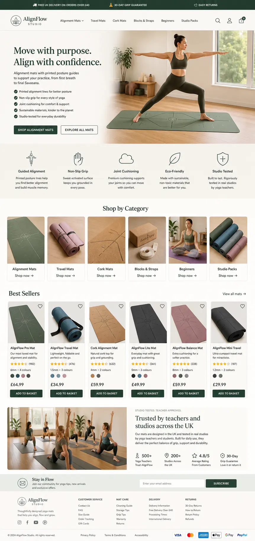 Featured image for selling yoga mats with alignment guides  online with Make Local for Global
