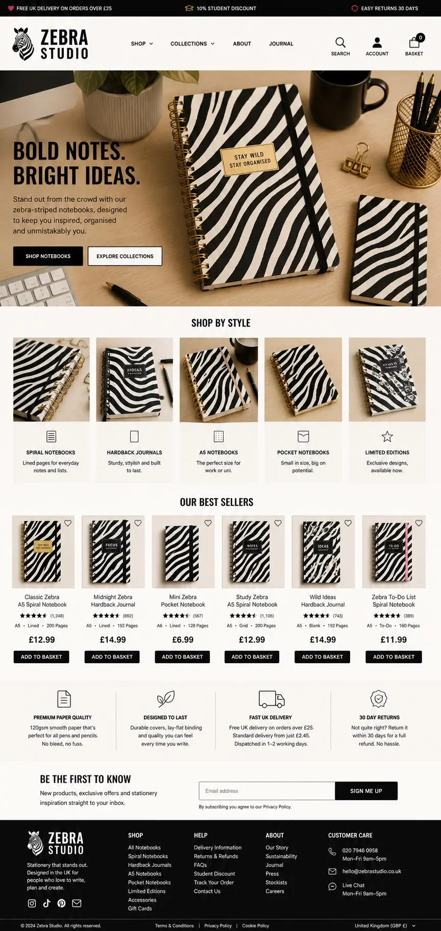 Featured image for selling zebra-striped notebooks  online with Make Local for Global