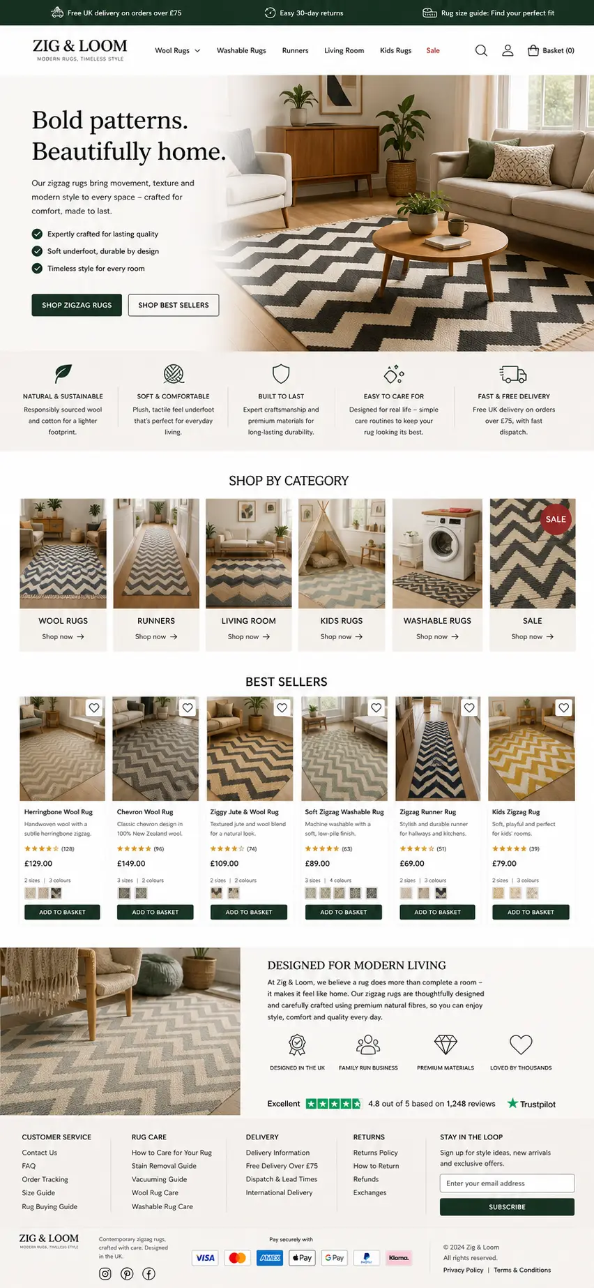 Featured image for selling zigzag rugs  online with Make Local for Global