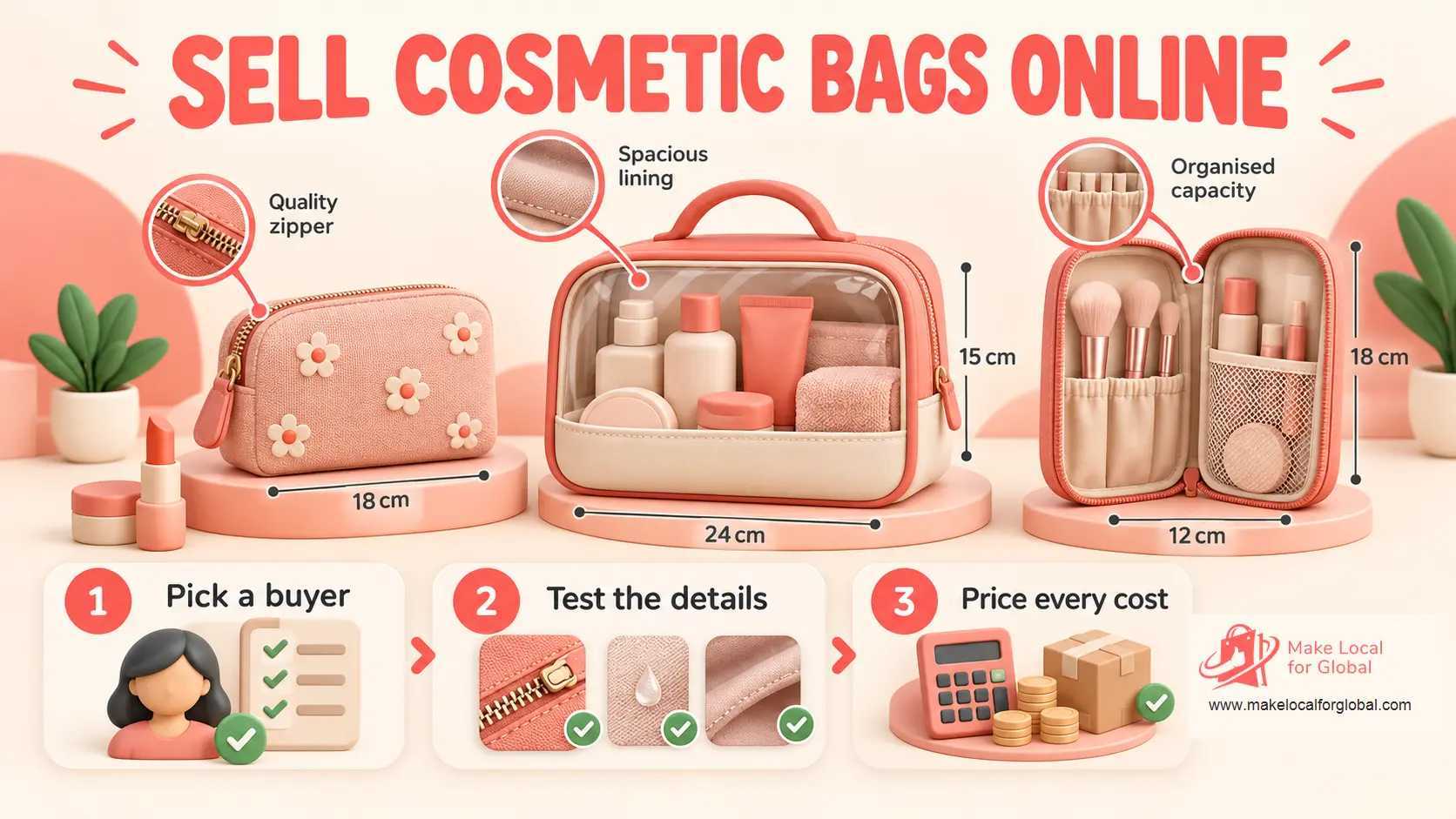 How to Sell Cosmetic Bags Online: Plan a Clear, Costed Range