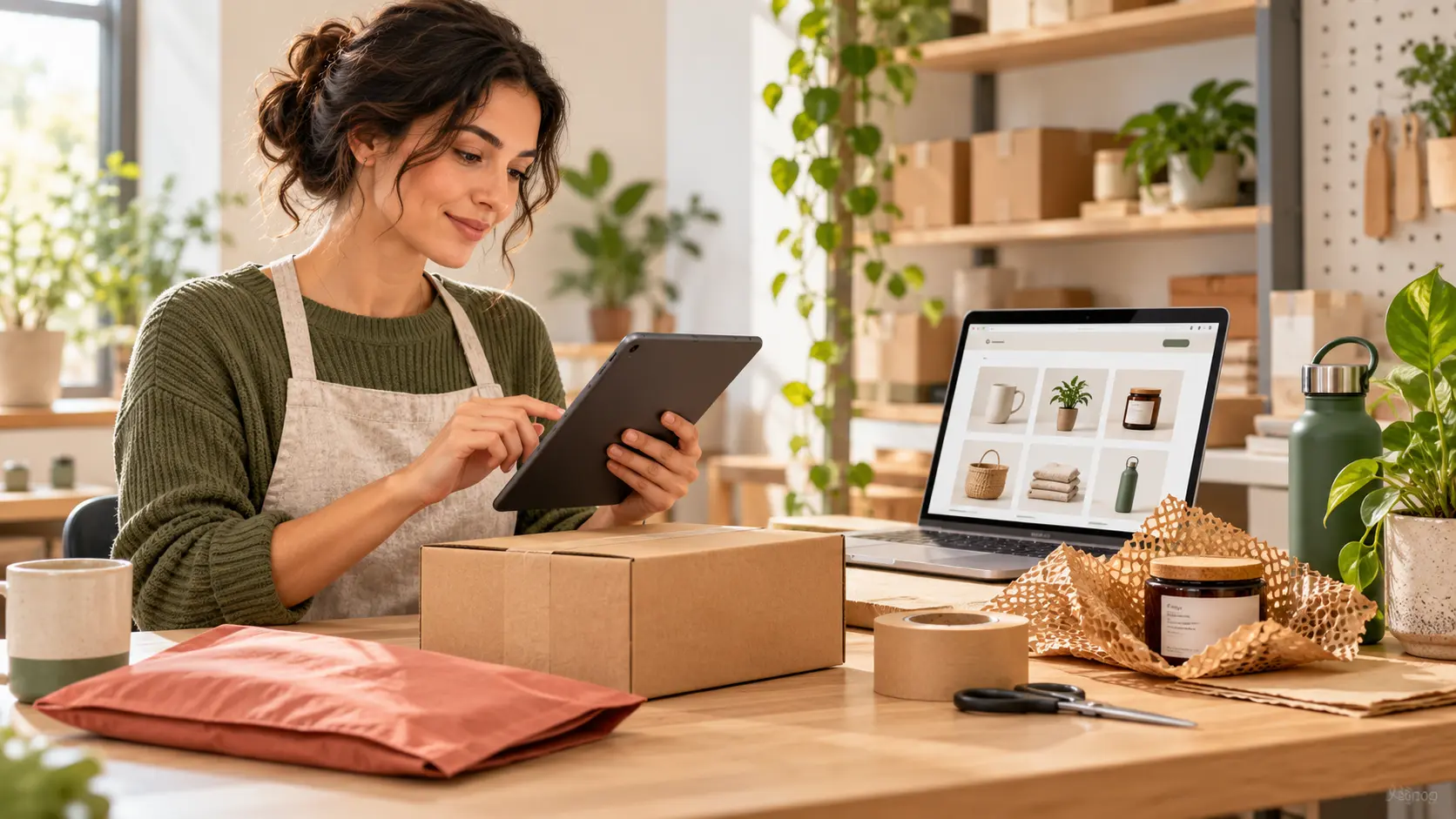 Illustrated checklist for reviewing product choices and shop operations